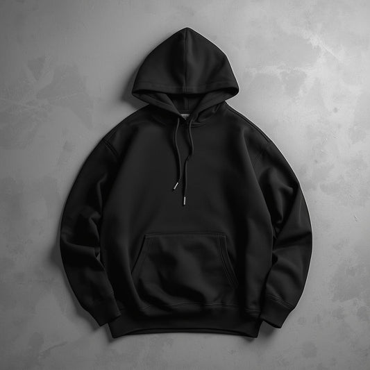 VYRVΛNΛ® Oversized Bamboo-Cotton Sweatshirt — Jet Black